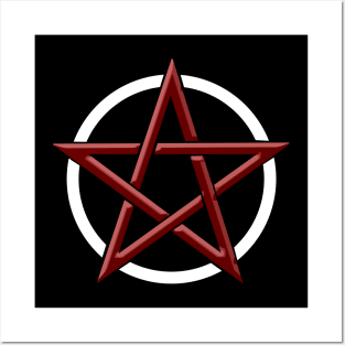 Pentagram - Red and White embossed Posters and Art